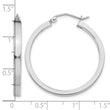 10k White Gold 2x3mm Rectangle Tube Hoop - Birthstone Company