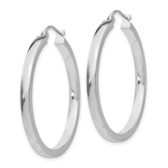 10k White Gold 2x3mm Rectangle Tube Hoop