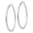 10k White Gold 2mm Square Tube Hoops - Birthstone Company