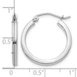 10k White Gold 2mm Square Tube Hoops - Birthstone Company