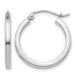 10k White Gold 2mm Square Tube Hoops - Birthstone Company