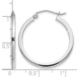 10k White Gold 2mm Square Tube Hoops - Birthstone Company