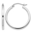 10k White Gold 2mm Square Tube Hoops - Birthstone Company