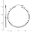 10K White Gold Polished 2mm Lightweight Tube Hoop Earrings - Birthstone Company