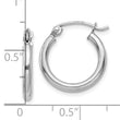 10K White Gold Polished 2mm Lightweight Tube Hoop Earrings