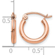 10k Rose Gold Polished 2x12mm Lightweight Tube Hoop Earrings - Birthstone Company