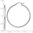 10K White Gold Polished 2mm Lightweight Hoop Earrings