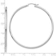 10K White Gold Polished 2mm Lightweight Tube Hoop Earrings