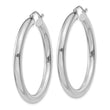 10k White Gold Polished 4mm Lightweight Tube Hoop Earrings - Birthstone Company
