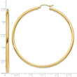 10K Polished 2.5mm Lightweight Tube Hoop Earrings