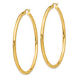 10k Polished 3mm Lightweight Tube Hoop Earrings