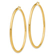 10k Polished 3mm Lightweight Tube Hoop Earrings