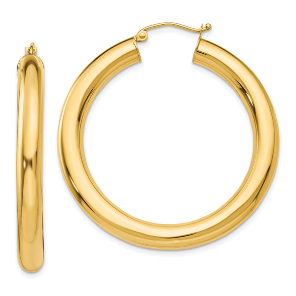 10k Yellow Gold Polished 5mm Lightweight Hoop Earrings