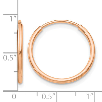 10k Rose Gold Polished Endless Tube Hoop Earrings - Birthstone Company
