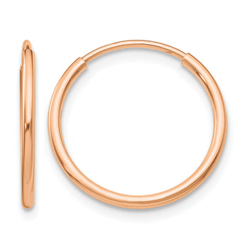 10k Rose Gold Polished Endless Tube Hoop Earrings - Birthstone Company