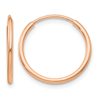 10k Rose Gold Polished Endless Tube Hoop Earrings - Birthstone Company