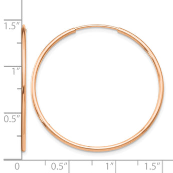 10k Rose Gold Polished Endless Tube Hoop Earrings - Birthstone Company