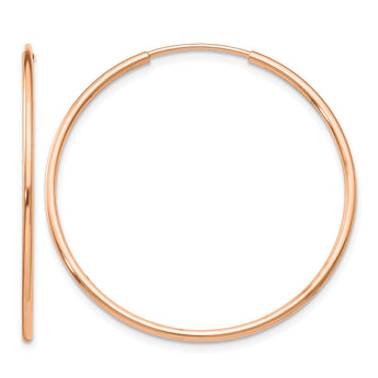 10k Rose Gold Polished Endless Tube Hoop Earrings - Birthstone Company
