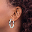 10k White Gold Polished Hoop Earring