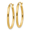 10k Oval Polished Hoop Earring