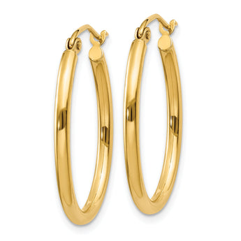 10k Oval Polished Hoop Earring