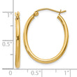 10k Oval Polished Hoop Earring