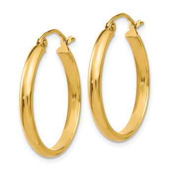 10k Round Tube Hoop Earrings