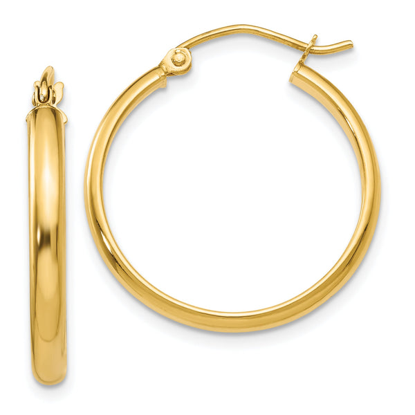 10k Round Tube Hoop Earrings