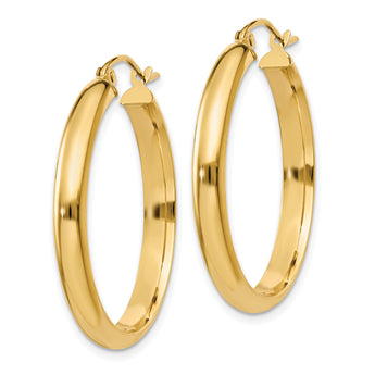 10k Round Tube Hoop Earrings