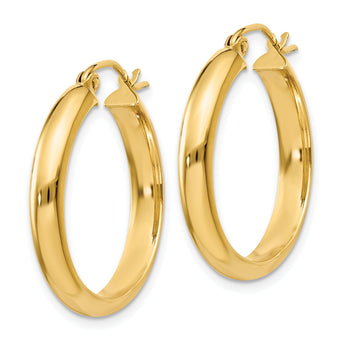 10k Round Tube Hoop Earrings