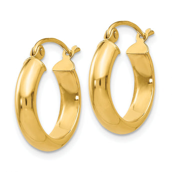 10k Round Tube Hoop Earrings