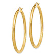 10k Satin & Diamond-cut 3mm Round Hoop Earrings