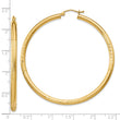10k Satin & Diamond-cut 3mm Round Hoop Earrings