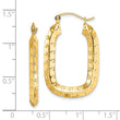 10k Polished Textured Rectangle Hoop Earrings