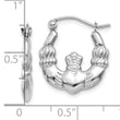 10k White Gold Claddagh Hoop Earrings