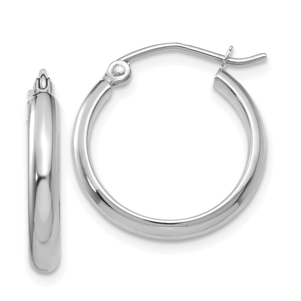 10k White Gold Polished Hoop Earring