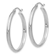 10k White Gold Polished Hoop Earring