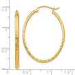 10k Lightweight Diamond-cut Oval Hoop Earrings
