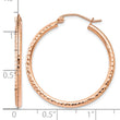 10K Rose Gold Diamond-cut Polished Hoop Earrings - Birthstone Company