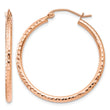 10K Rose Gold Diamond-cut Polished Hoop Earrings - Birthstone Company