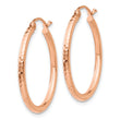 10K Rose Gold Diamond-cut Polished Hoop Earrings - Birthstone Company