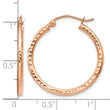 10K Rose Gold Diamond-cut Polished Hoop Earrings - Birthstone Company