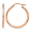 10K Rose Gold Diamond-cut Polished Hoop Earrings - Birthstone Company