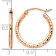 10K Rose Gold Diamond-cut Polished Hoop Earrings - Birthstone Company