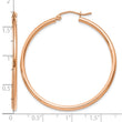 10k Rose Gold Polished 2mm Lightweight Tube Hoop Earrings - Birthstone Company