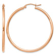 10k Rose Gold Polished 2mm Lightweight Tube Hoop Earrings - Birthstone Company