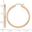 10k Rose Gold Polished 2mm Lightweight Tube Hoop Earrings - Birthstone Company