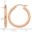 10k Rose Gold Polished 2.5mm Lightweight Tube Hoop Earrings - Birthstone Company