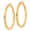 10k 3mm Polished Square Hoop Earrings