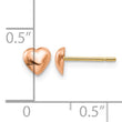 10K Rose Gold Polished Heart Post Earrings - Birthstone Company